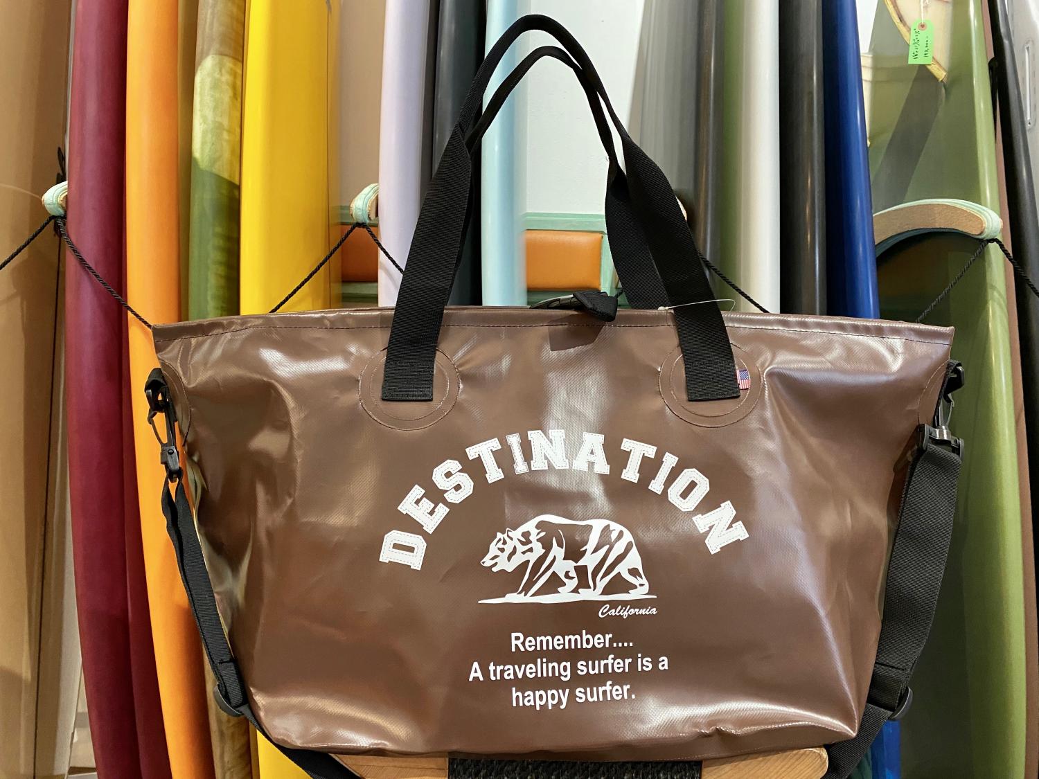 DESTINATION WET TOTE BAG BEAR LOGO BROWN