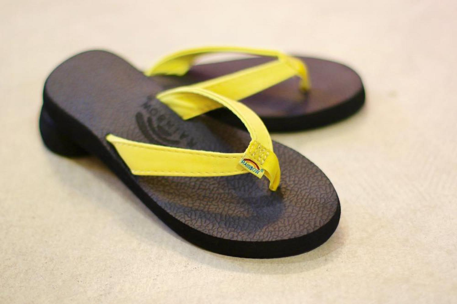 RAINBOW SANDALS WOMEN'S Cottons  Soft Rubber LEMON YELLOW