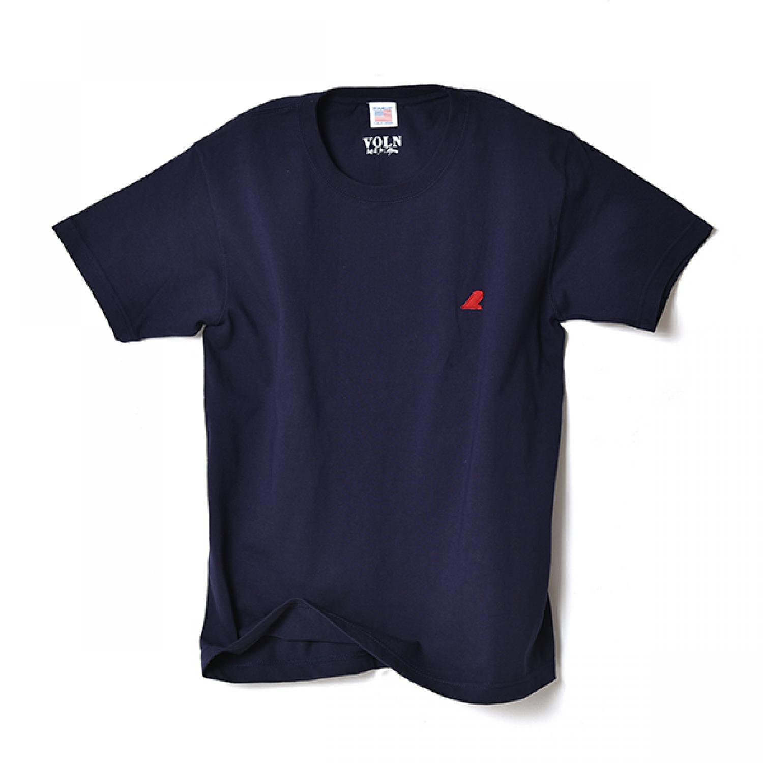 VOLN CREW NECK T-SHIRT  RED FIN  NAVY