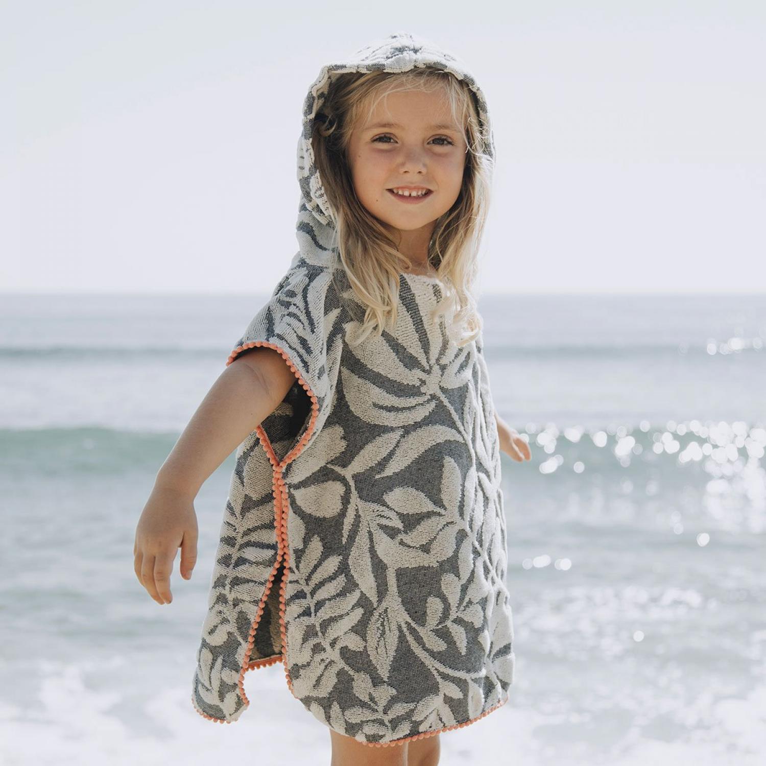 Mini Seea Mini Poncho Navy Kelp